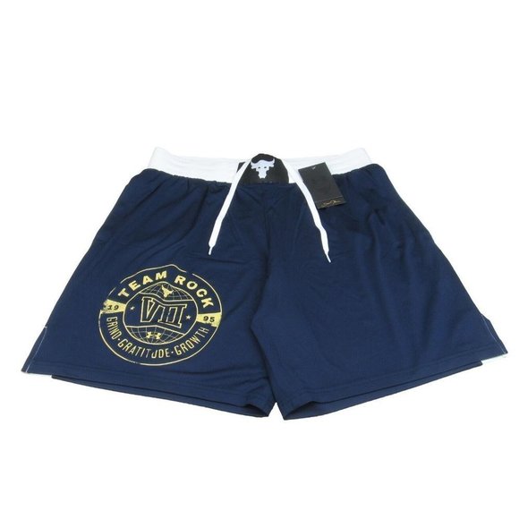 Under Armour Project Rock Training Boxing Shorts Size XL Blue NEW - Picture 1 of 9